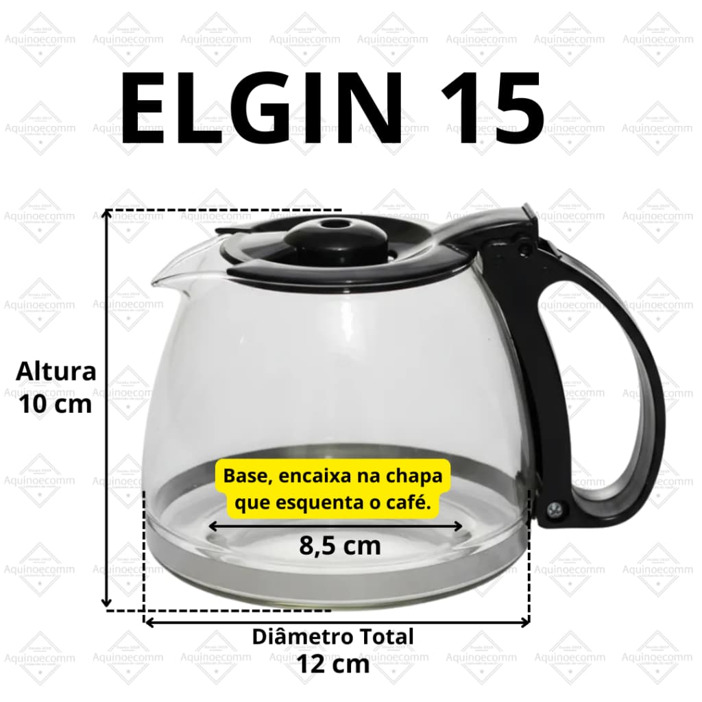 Jarra Compatível Para Cafeteira Elgin Coffe Break 15 Xícaras CAF 100/150 Vidro Resistente