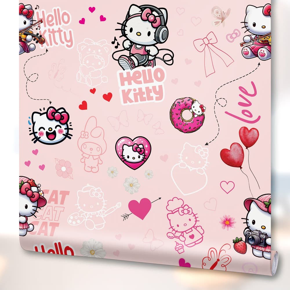 Adesivo Decorativo Hello Kitty Gatinha Decoração Quarto Menina Lavável