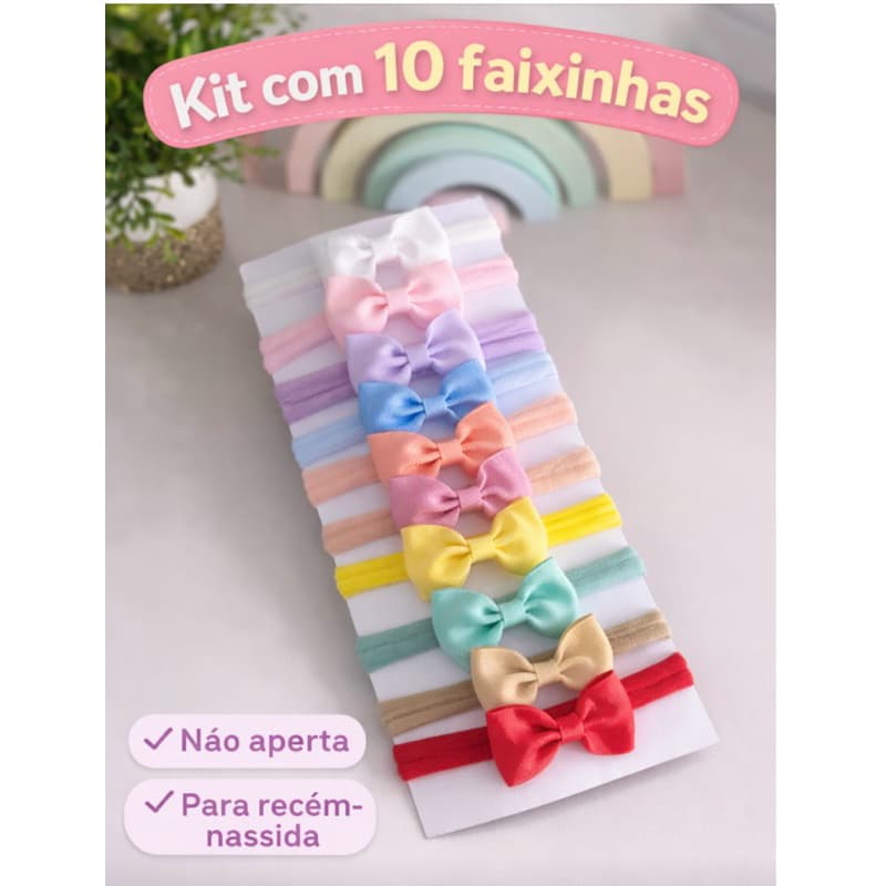 kit 10 Lacinhos Meia de Seda para Bebê --Macios,Nao Aperta Confortáveis infantil