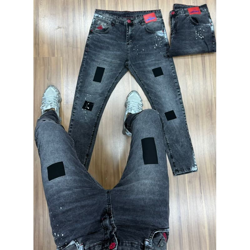 Calça Jogador Masculina Brow Jeans Cinza Claro - Caimento Perfeito, Não Desbota, Modelos Variados