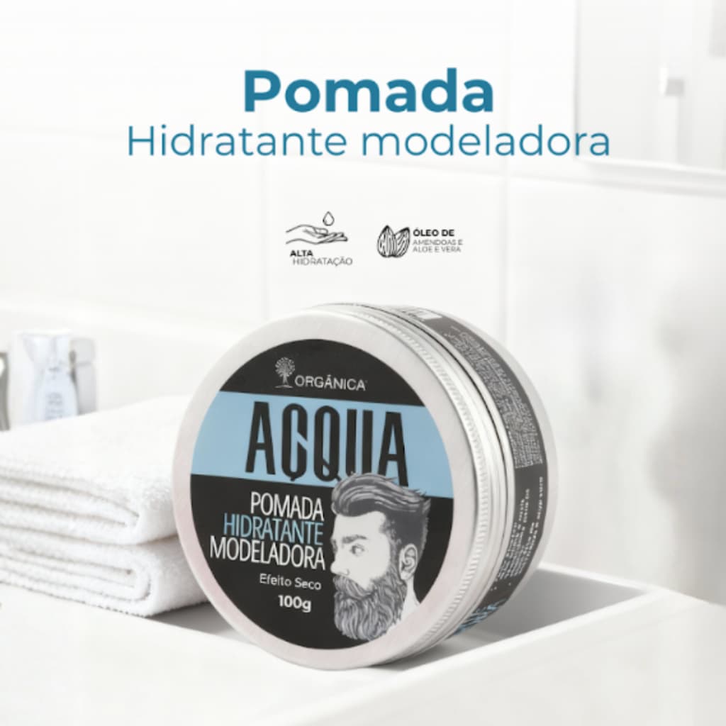 Pomada Para Cabelo Modeladora Acqua Men 100g Orgânica