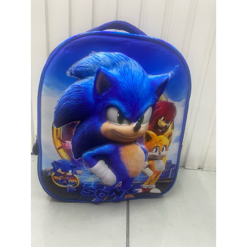 Mochila importado Sonic 3D com carinhos e sem carinho