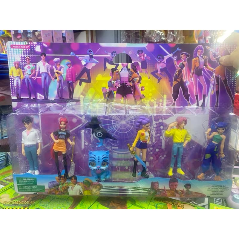 Kit 7 Brinquedo Personagem KPop Anime Demon Hunters Zoey Mira Rumi Action Figure Boneca BJD Para Menina