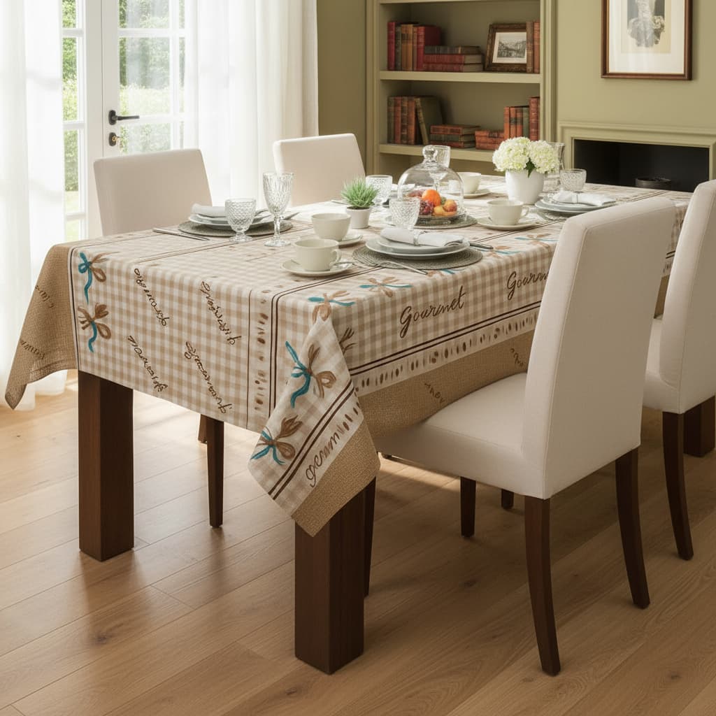 Toalha de Mesa 4 Lugares 1,50m Tecido Linhão Premium Estampada - Várias Estampas Decoração