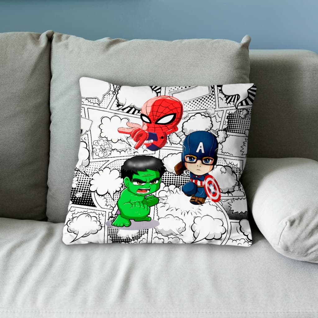 Capa Almofadas Super Heróis Decoração Infantil Casa 40x40 Premium Qualidade Oxford