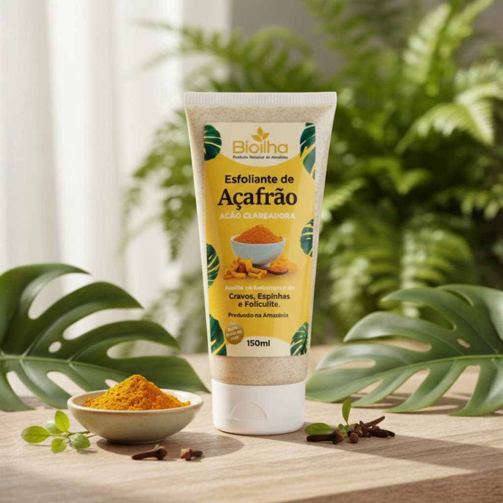 Esfoliante Facial de Açafrão Combate Espinhas e Foliculites