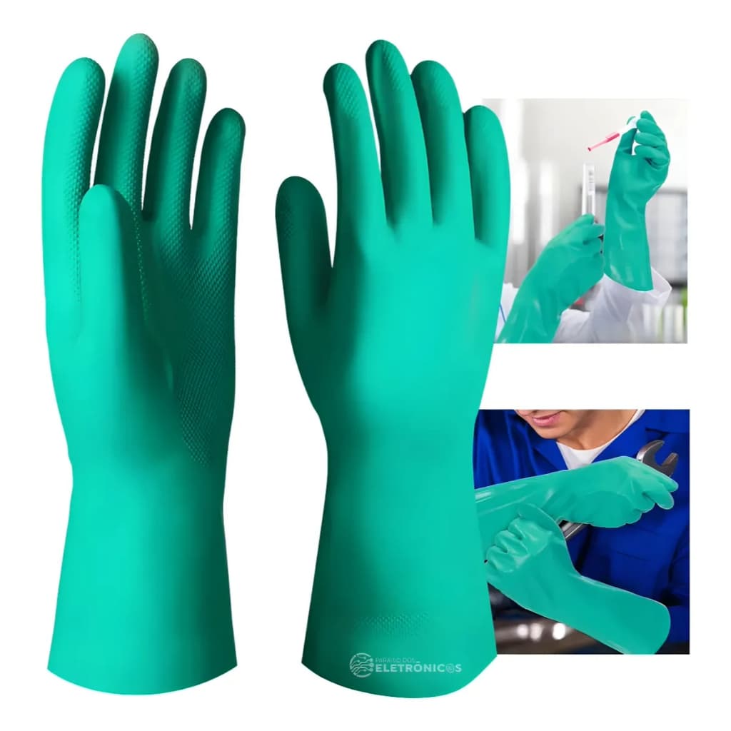 Par de luva látex impermeavel