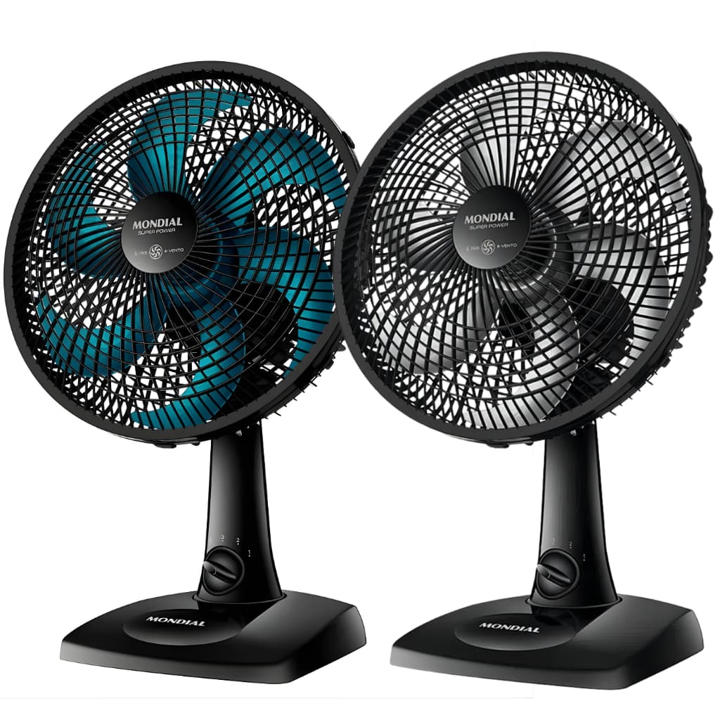 Ventilador De Mesa Mondial 30cm 6 Pás Silencioso Inclinável Potente Compacto e Portátil VSP-30