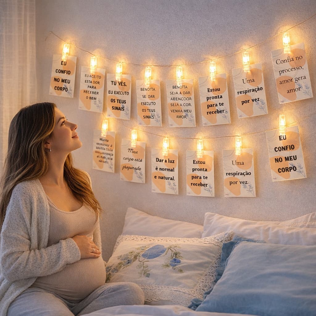 kit de Fotos com Frases Motivacionais para Gestação e Parto