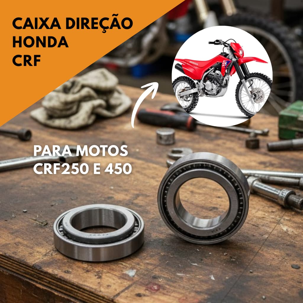 Caixa De Direção Rolamento Cônico Para Moto Honda CR 125, 250 e CRF 250 e 450