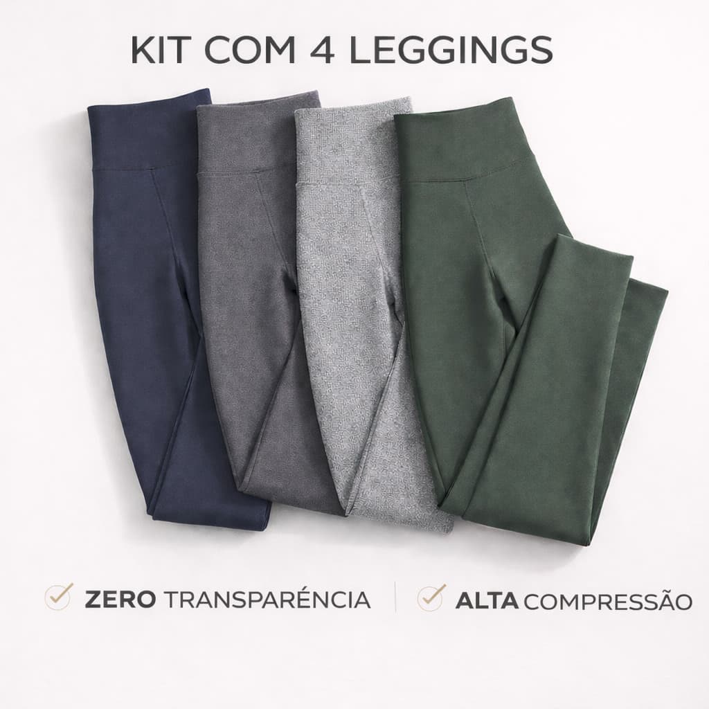 Kit 4 Calças Para Academia Cos Alto Duplo Zero Transparência