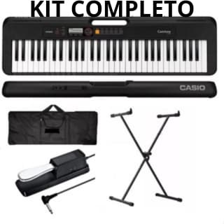 Kit Teclado Musical Casio Cts 200  + PEDAL + CAPA + SUPORTE  X