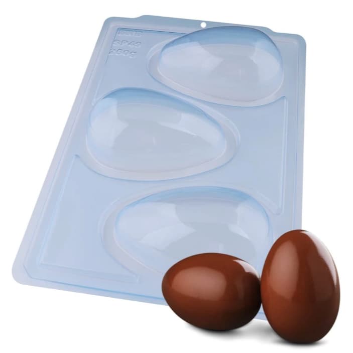 Forma De Acetato Com Silicone (3 Partes) Ovo Liso 250g SP BWB (3686) Forma Ideal para Ovo de Páscoa