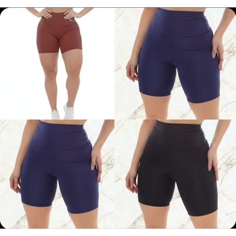 Bermuda Blackout Feminina Zero Transparência Shorts Esportivo Academia Yoga Cintura alta.