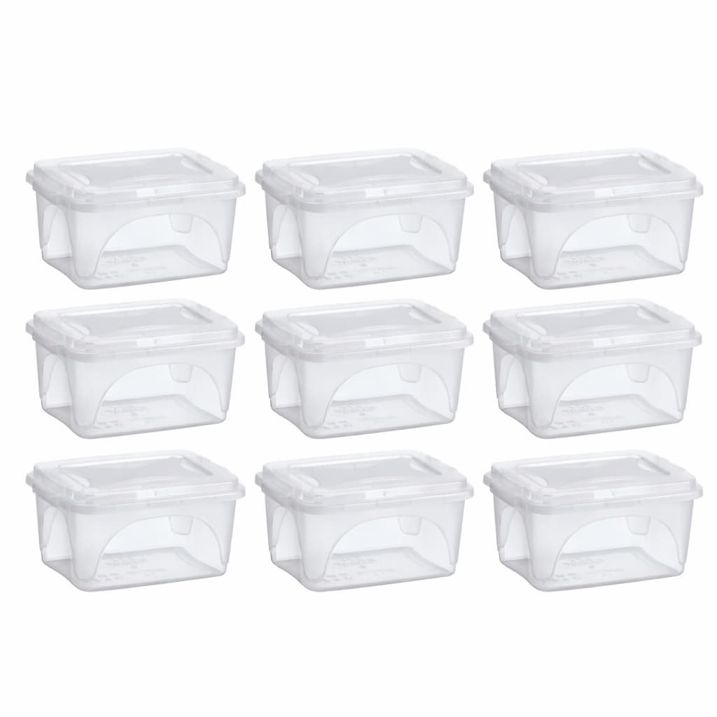 Kit 8 Caixa Organizadora com Tampa Trava 3 Litros Pote Transparente Retangular