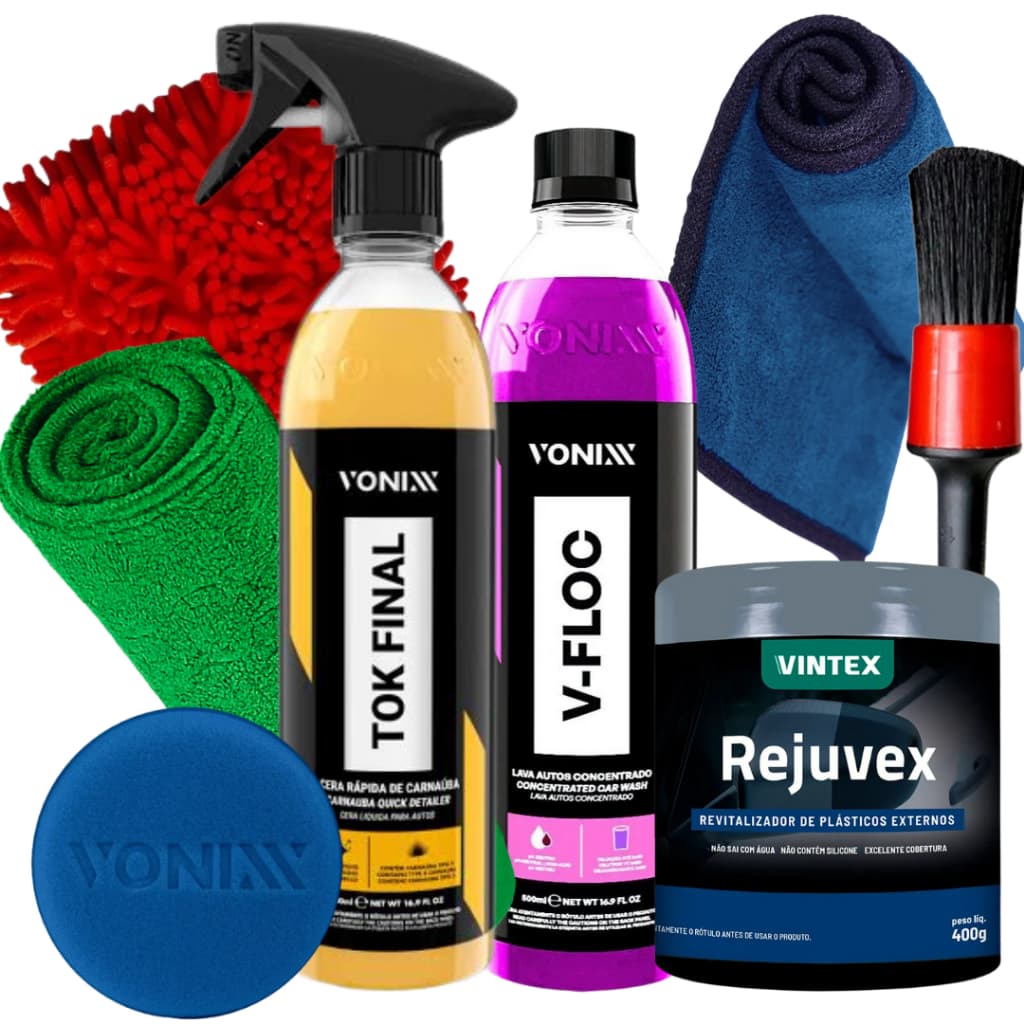 Shampoo Cera Tok Final Luva Pano Kit Para Lavar Moto Vonixx Líder