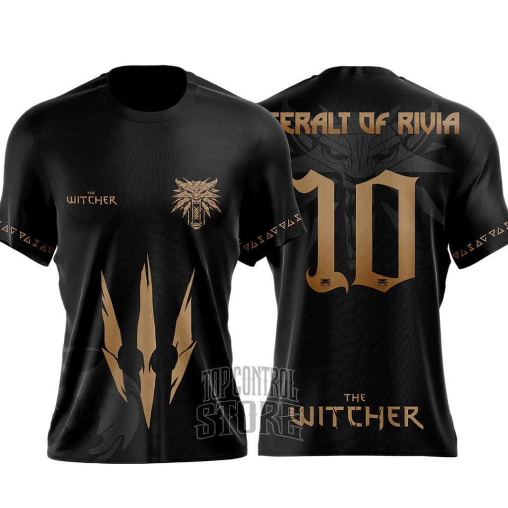 Camiseta The Witcher Gold Personalizada Número e Nome camisa Dri Fit