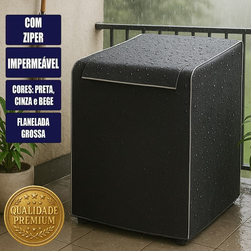 Capa para Máquina Impermeável com Ziper Grossa Korino Electrolux Brastemp Consul de lavar roupa kg