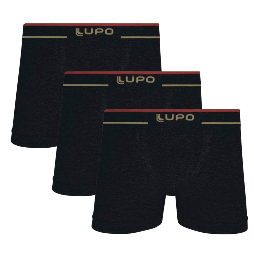 Kit 3 Cuecas Boxer Masculina Lupo Plus Size Adulto Sem Costura 17800