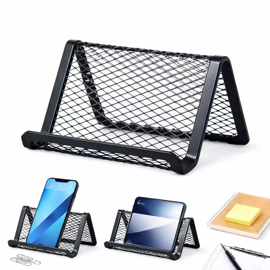 Suporte Multifuncional de Mesa – Celular, Tablet e Organização em Metal