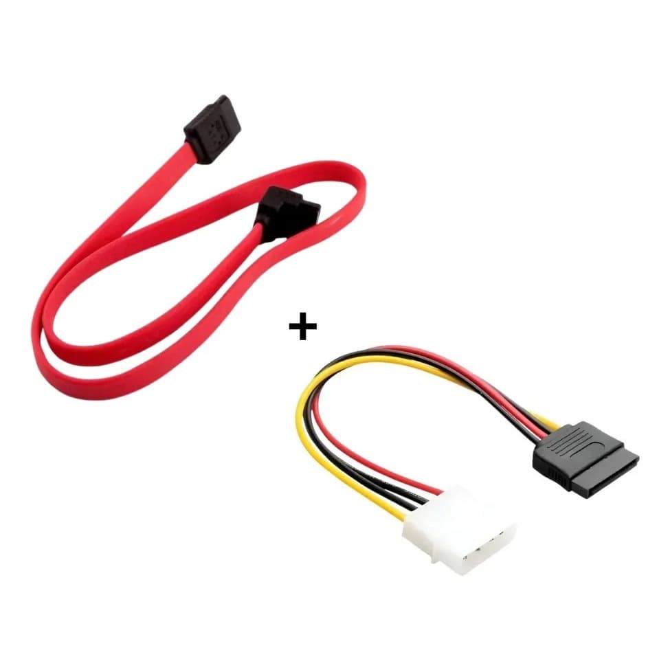 Kit Cabo Dados Sata + Força P/ Hd Ssd E Dvd Preto