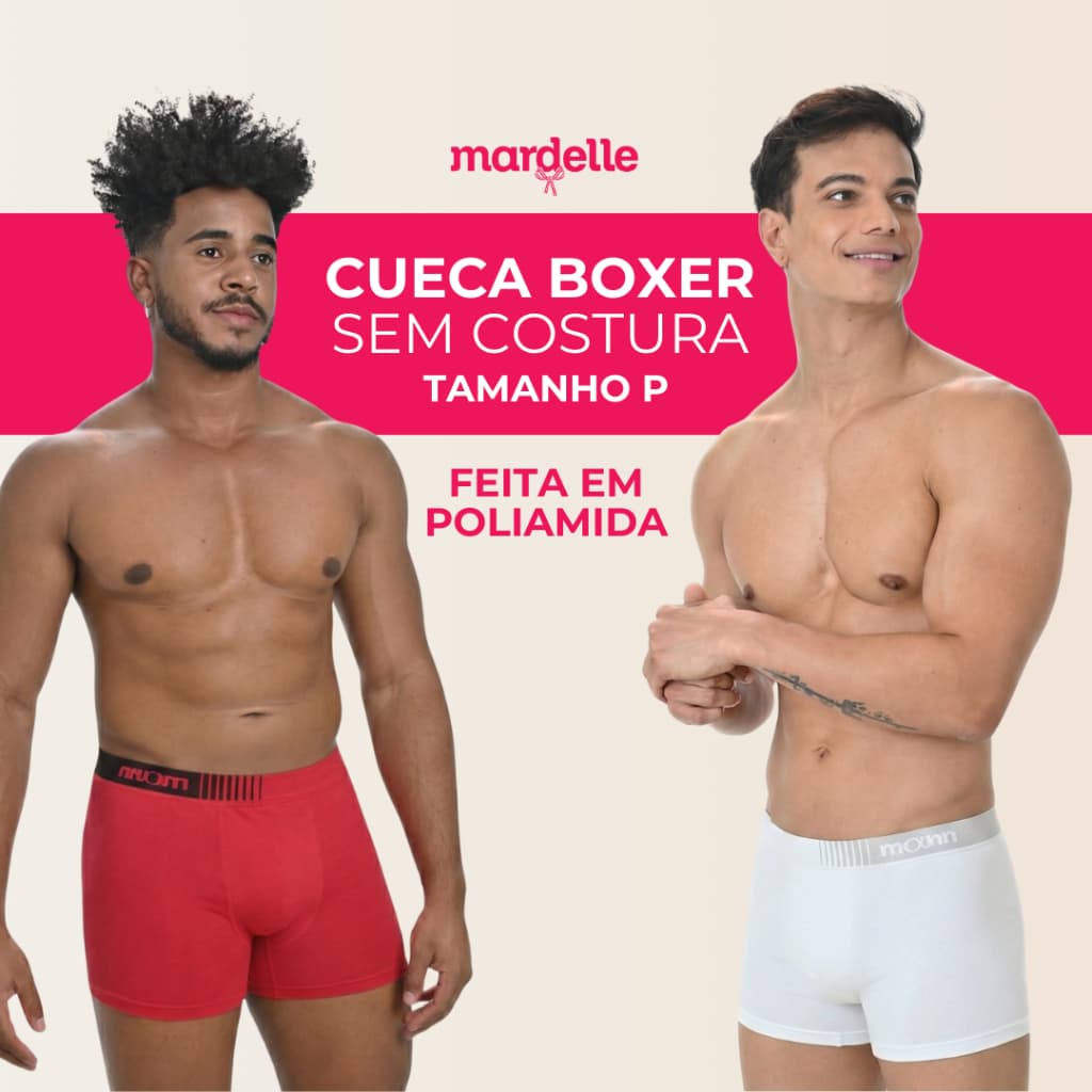 Cueca Boxer Sem Costura Poliamida Tamanho P Roupa Íntima Original Mann Mardelle