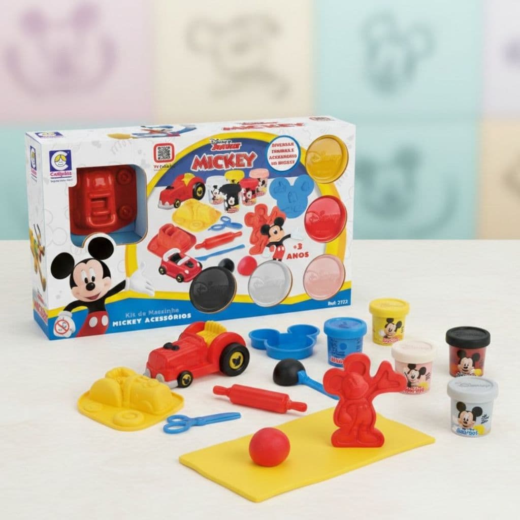 O Brinquedo Kit Massinha Mickey, presente infantil ideal, com acessórios divertidos da Disney!