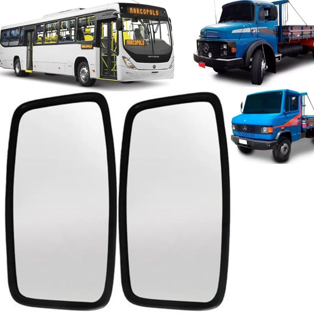 Par 2 Retrovisor Universal Grande Caminhão Ônibus Ford Mb Gm