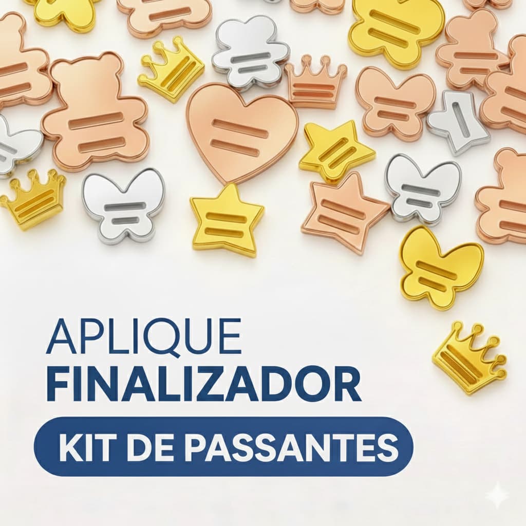 Kit Passantes em Acrílico Dourado / Rosê / Prata para Laços | Finalizador Decorativo 2x2cm