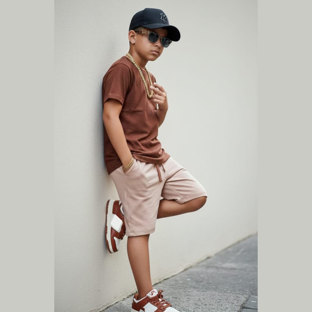Conjunto Infantil Menino Roupa de Criança masculino Bermuda e Camiseta conjunto Verão Camisa e short juvenil