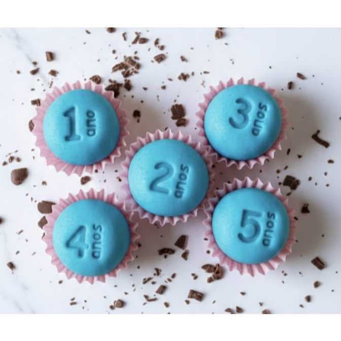 Carimbo para Doces e Brigadeiro | Idade | 1 ao 5 anos total 5 peças