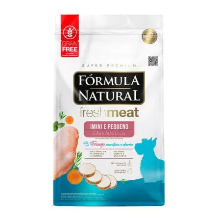 Fórmula Natural Fresh Meat Cães Adultos Porte Mini e Pequeno Sabor Frango, Mandioca e Alecrim 2,5kg