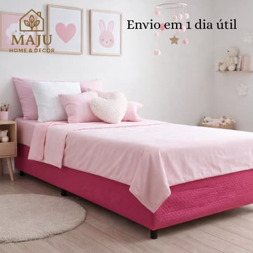 Saia Para Cama Solteiro Capa Box Microfibra 100% Poliéster Matelassê Ultarssônico