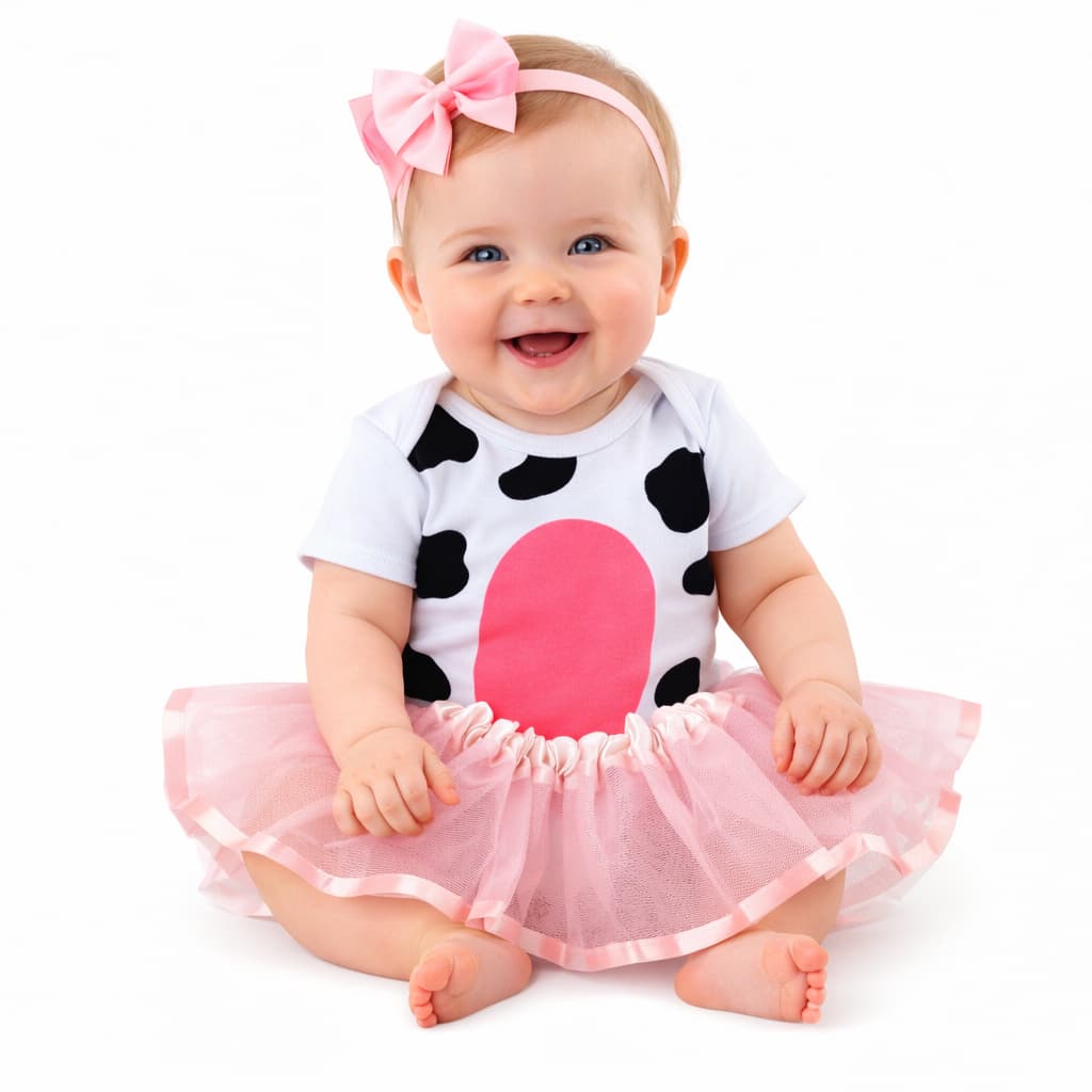 Body Temático Mesversário Bebê Menina - Vaquinha