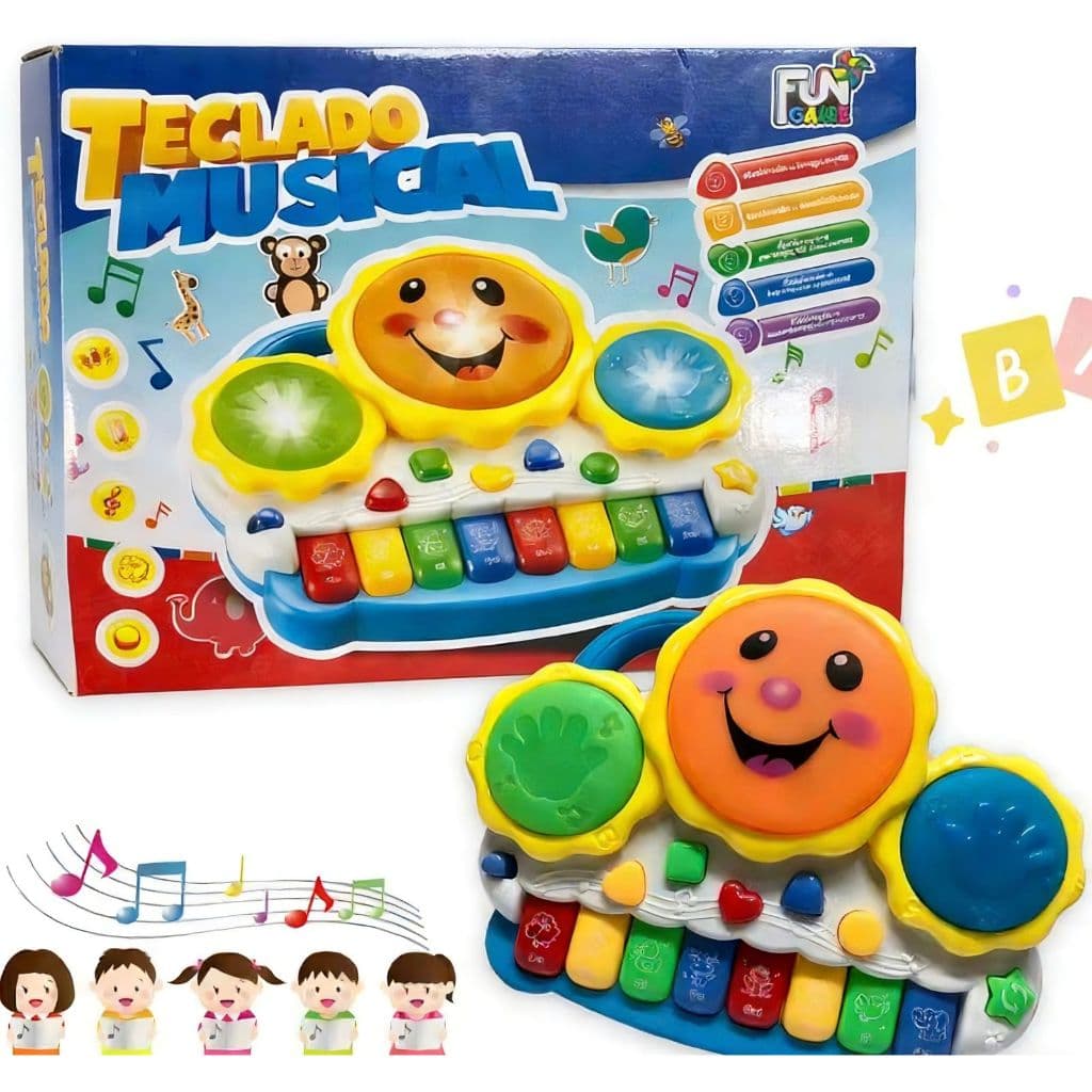 Teclado Infantil Musical solzinho drum interativo brinquedo