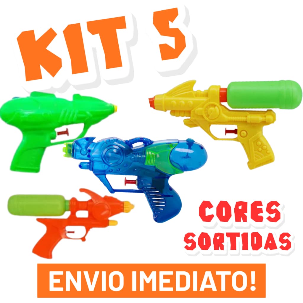 Kit 5 4 3 2 Arminha de Água Infantil Brinquedo Pistolinha Lança Água Piscina Férias COR SORTIDA