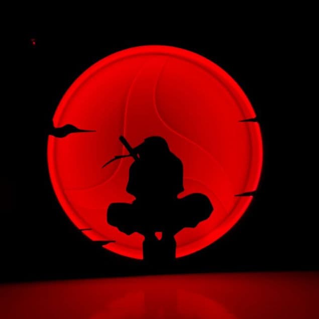 Luminária Led 3d Anime Naruto Itachi Sharingan