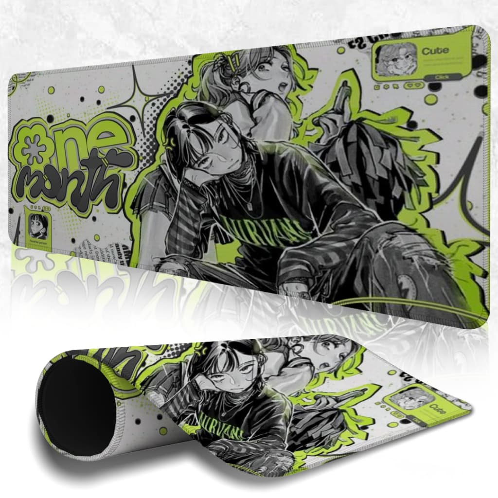MousePad Speed Gamer Antiderrapante Bordas Costuradas Confortavel Liso Com Estampa De Anime Street Grean Varios Tamanhos