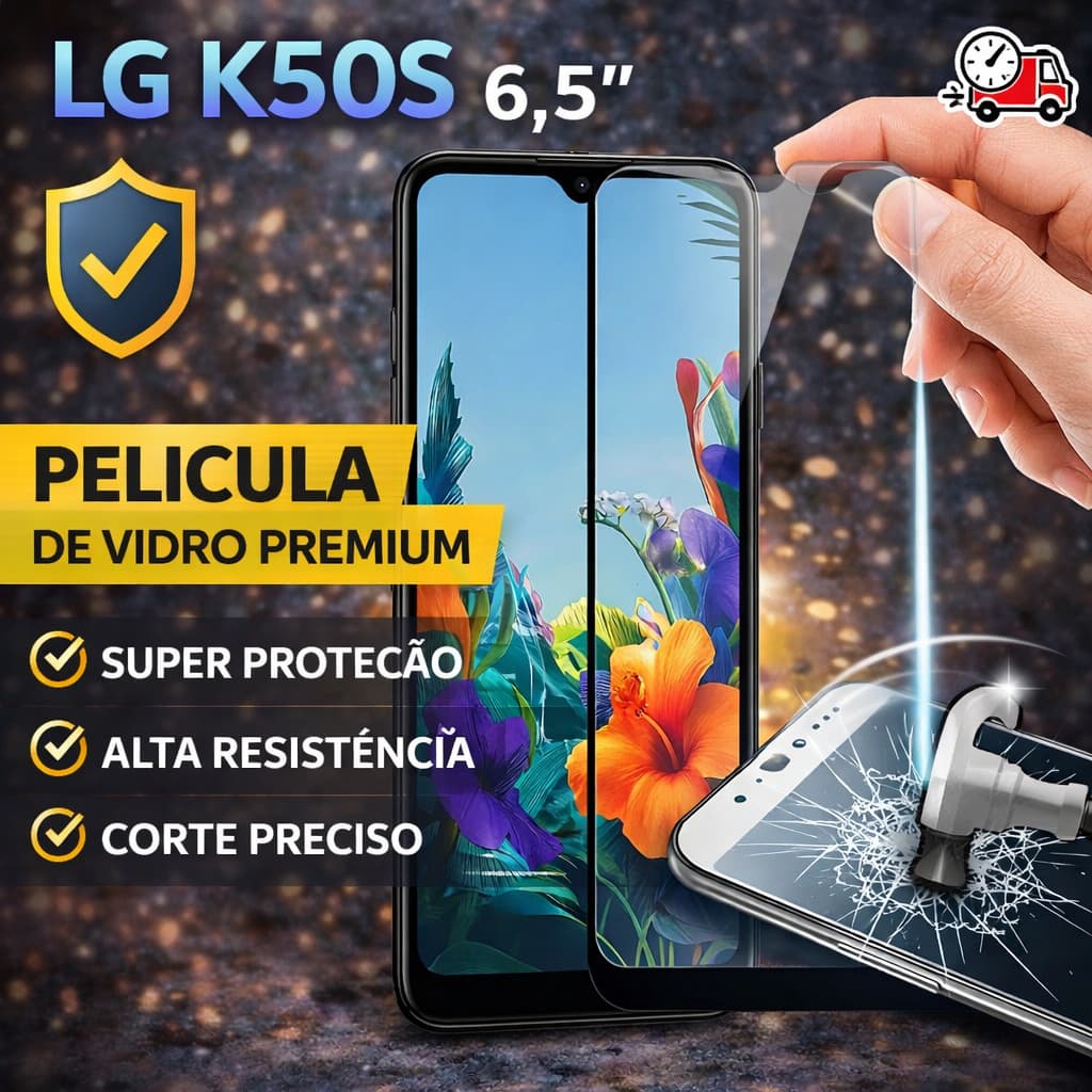 Película de Vidro Temperado Premium 3D para Película de Vidro Temperado Premium 3D para LG K50S 📱🛡️ Proteção Total Alta