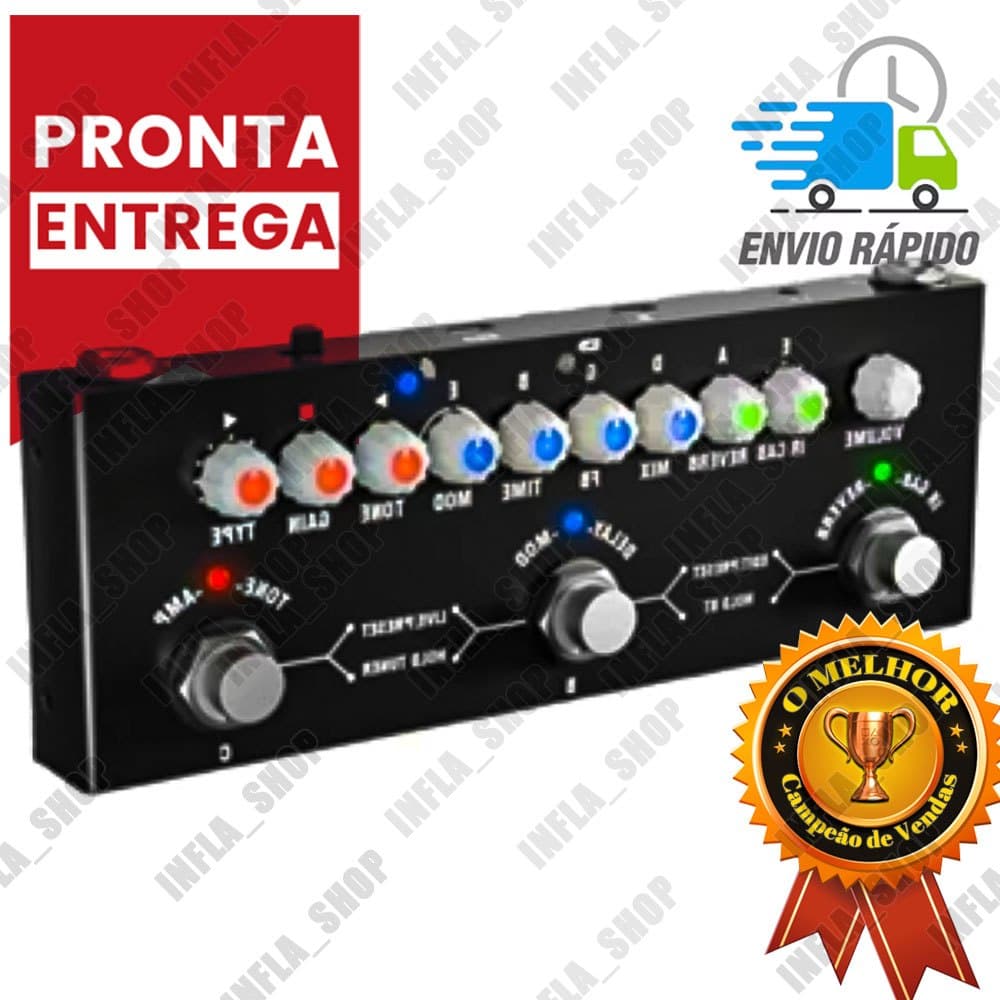 Pedal Efeito Cuvave Cube Baby Preto Multiefeitos Pedaleira M-vave