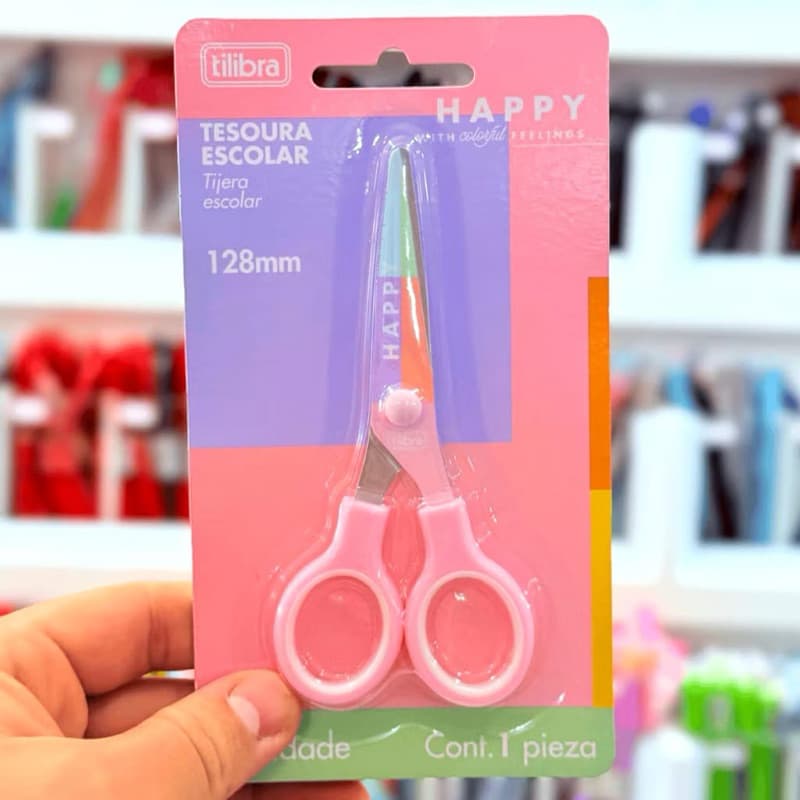 Tesoura Escolar 128mm Happy - Tilibra