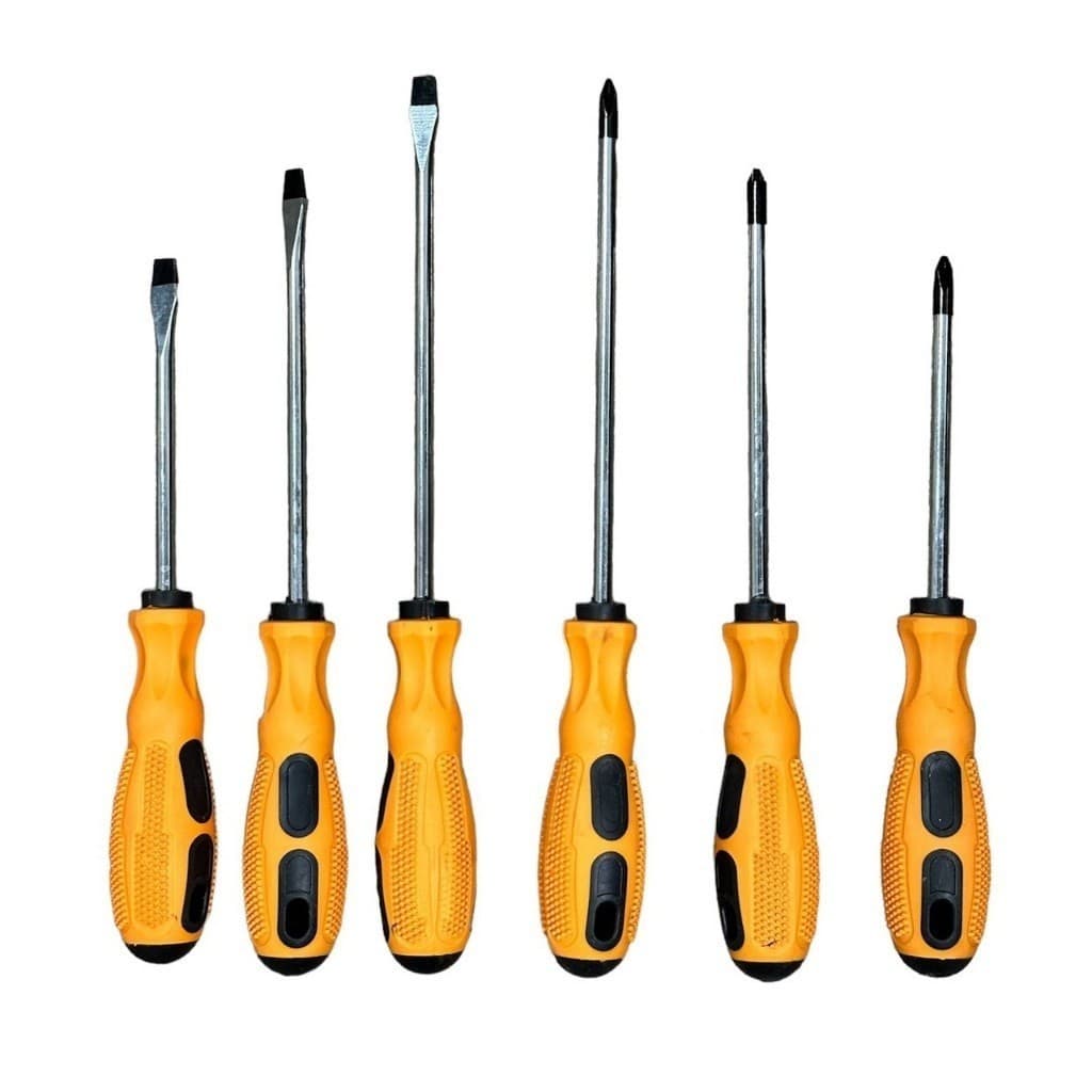 Kit 6 Chaves Philips e Fenda com Cabo Emborrachado – Jogo de Ferramentas Manual Profissional