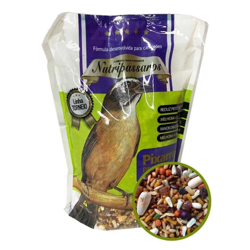 NUTRIPÁSSAROS PIXARRO PREMIUM COM FRUTAS LINHA TORNEIO 500 GRAMAS