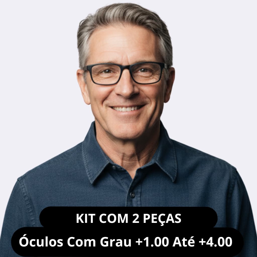 Kit 2 Óculos Grau Perto Leitura Clássico Emborrachado
