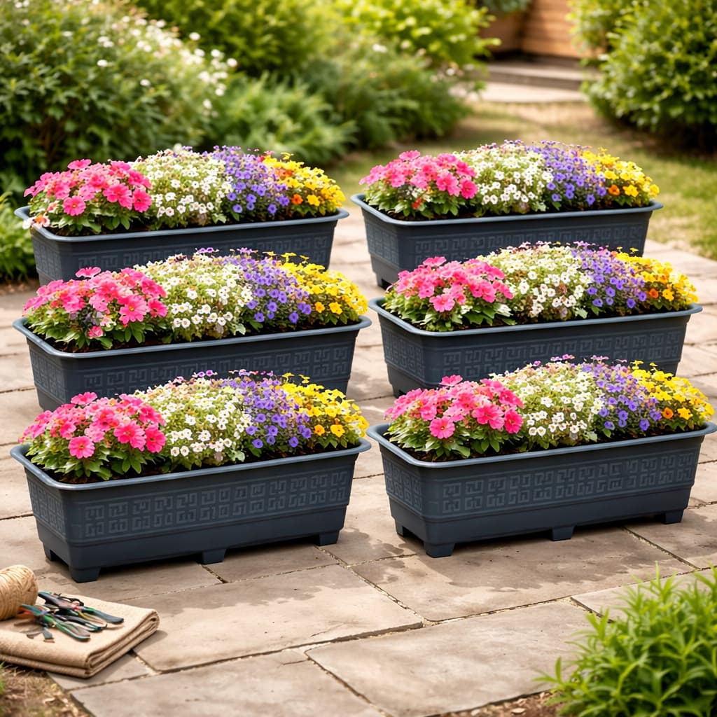 Kit 6 Vasos para Plantas Floreira Jardineira 6 litros de Sacada Decoração Casa Jardim
