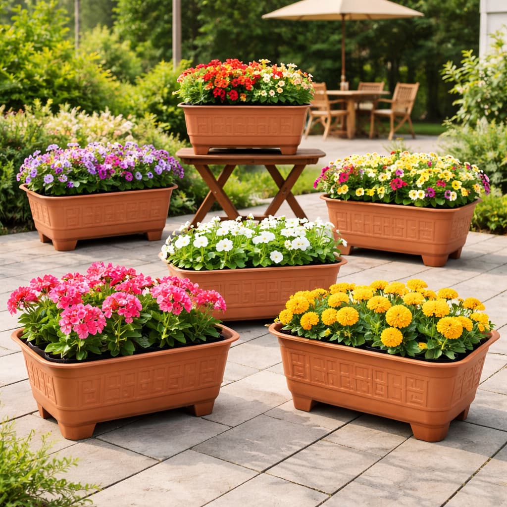 Kit 6 Vasos para Plantas Flores Floreira 3,5 Litros Plástico Resistente