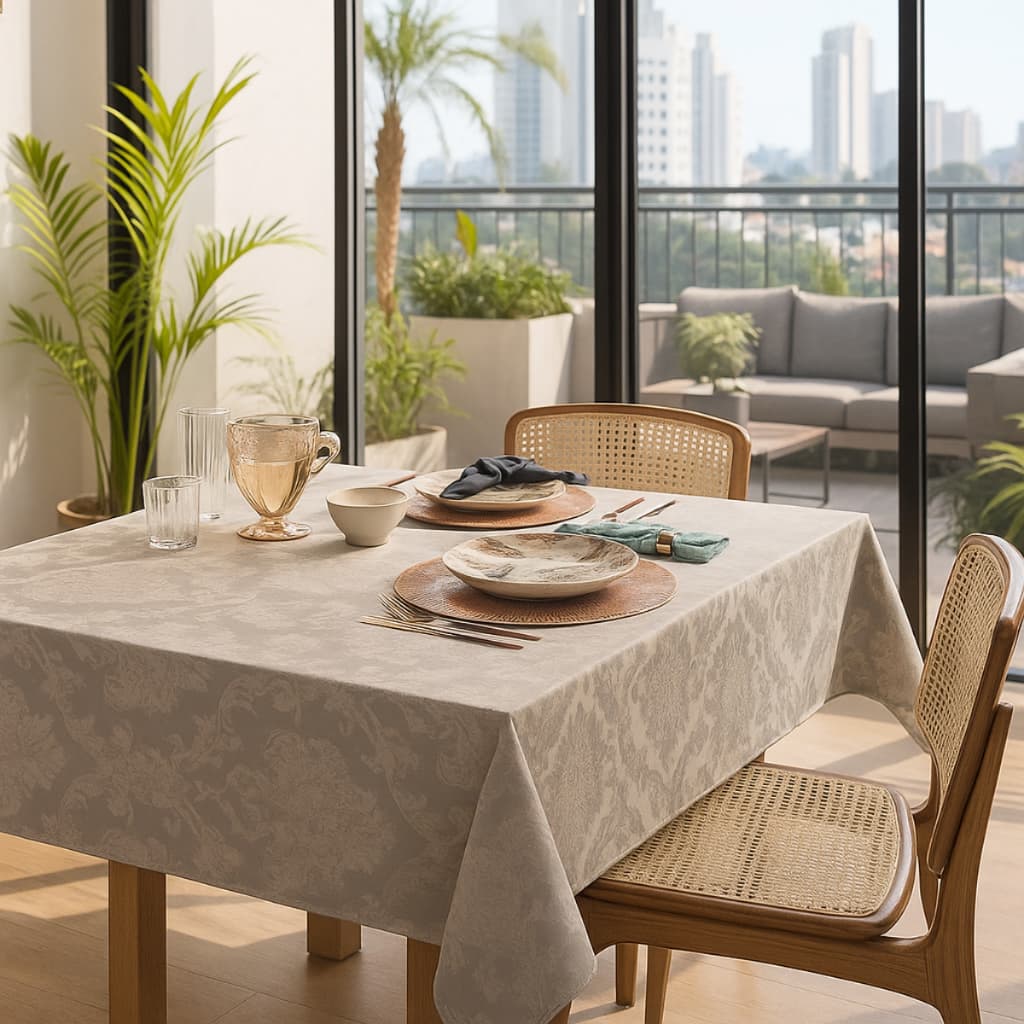 Toalha Mesa Tessi Damask 1,60x2,60m Retangular Jacquard