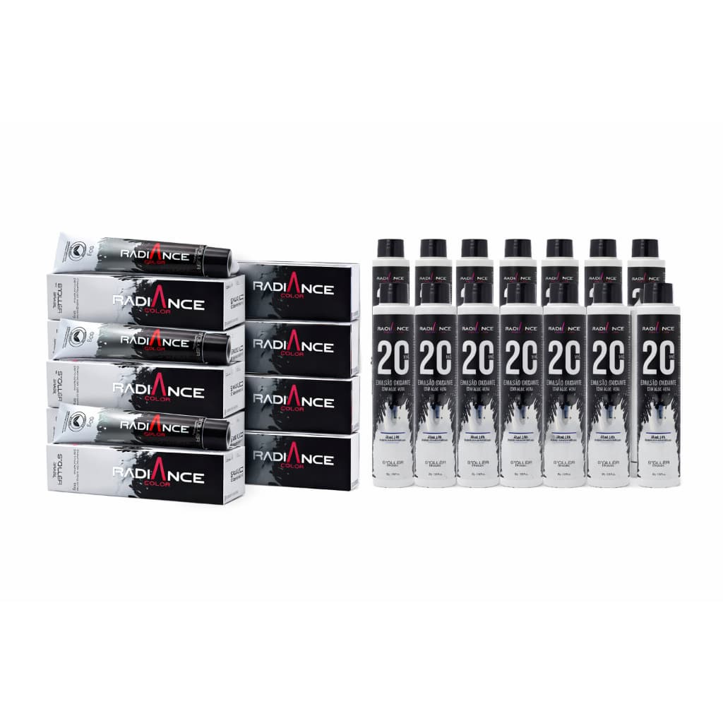Kit 14 Colorações Radiance Tinta 50g GANHE 14 Mini Oxigenadas 20 Volumes 80g