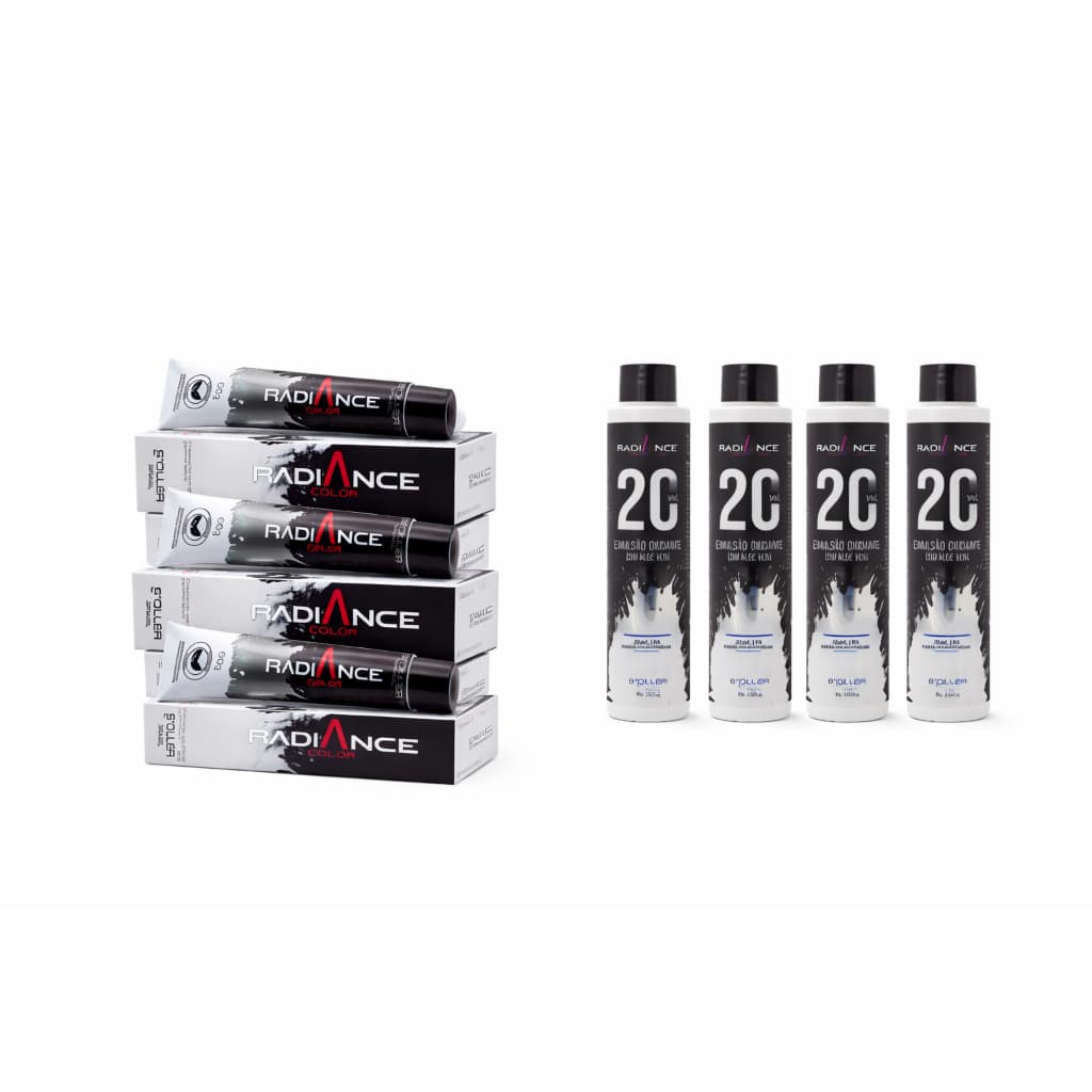 Ki 4 Tubos de Colorações Radiance 50g Tinta de Cabelo GANHE 4 Mini Oxigenadas 20