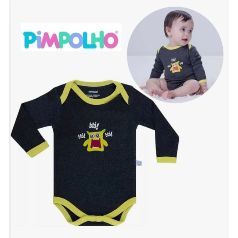 Body infantil estampado manga longa - Pimpolho